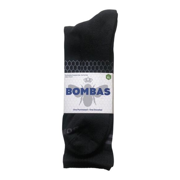 2 Pair Bombas NIP Men's Women's Calf Socks Black Gray Extra Large - Picture 3 of 11
